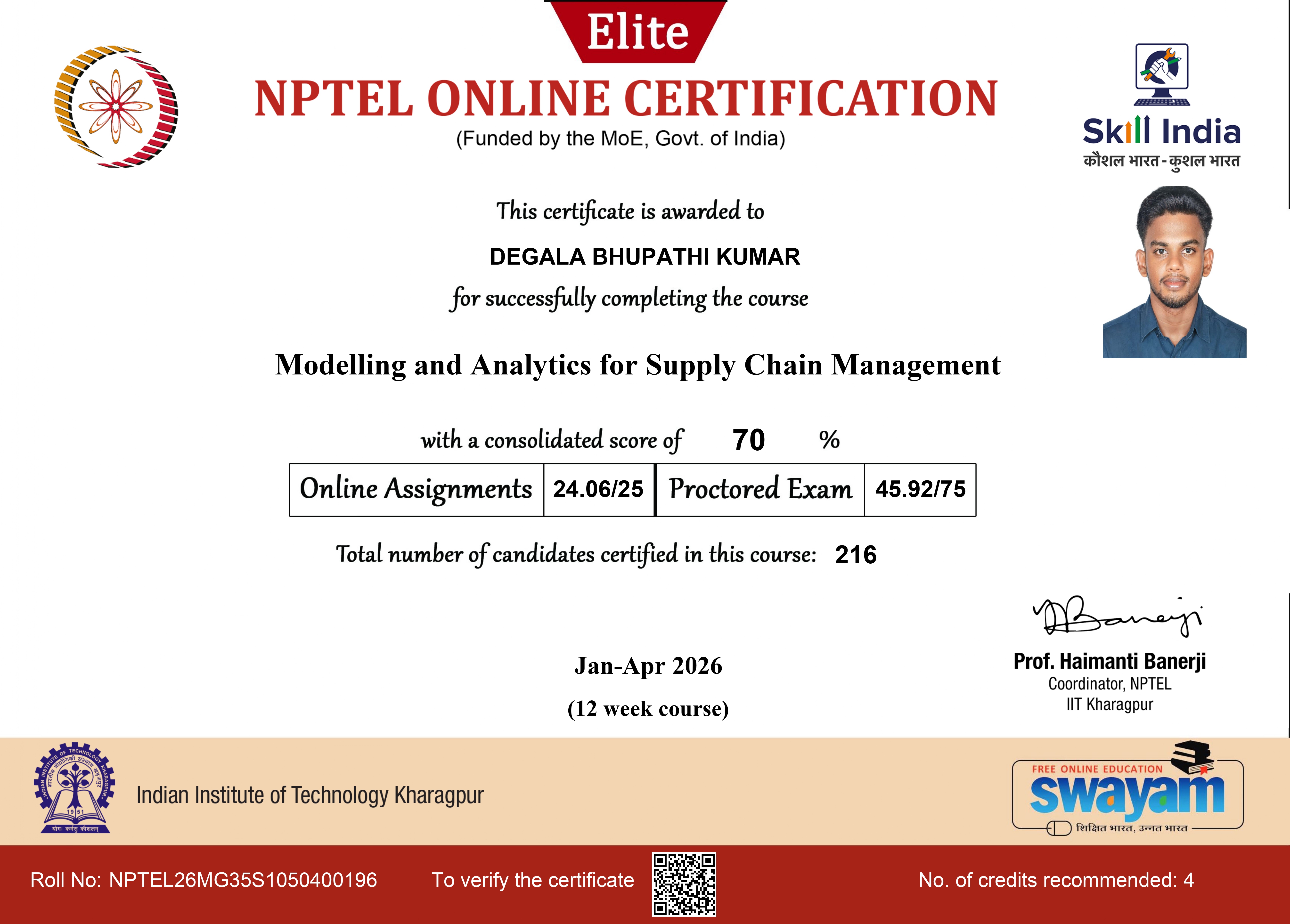 Modelling and Analytics for SCM